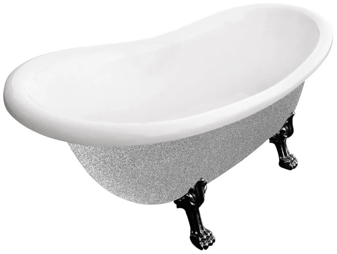 Ванна акриловая Besco Otylia Glam WKO-170-GSB 170x77 (Silver)