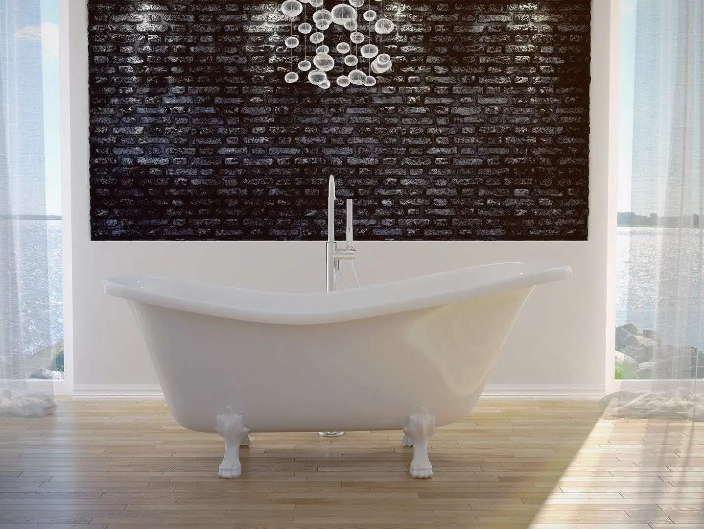 Cada de baie din acril Besco Otylia WKO-160W+BI 160x77 (White) - 3