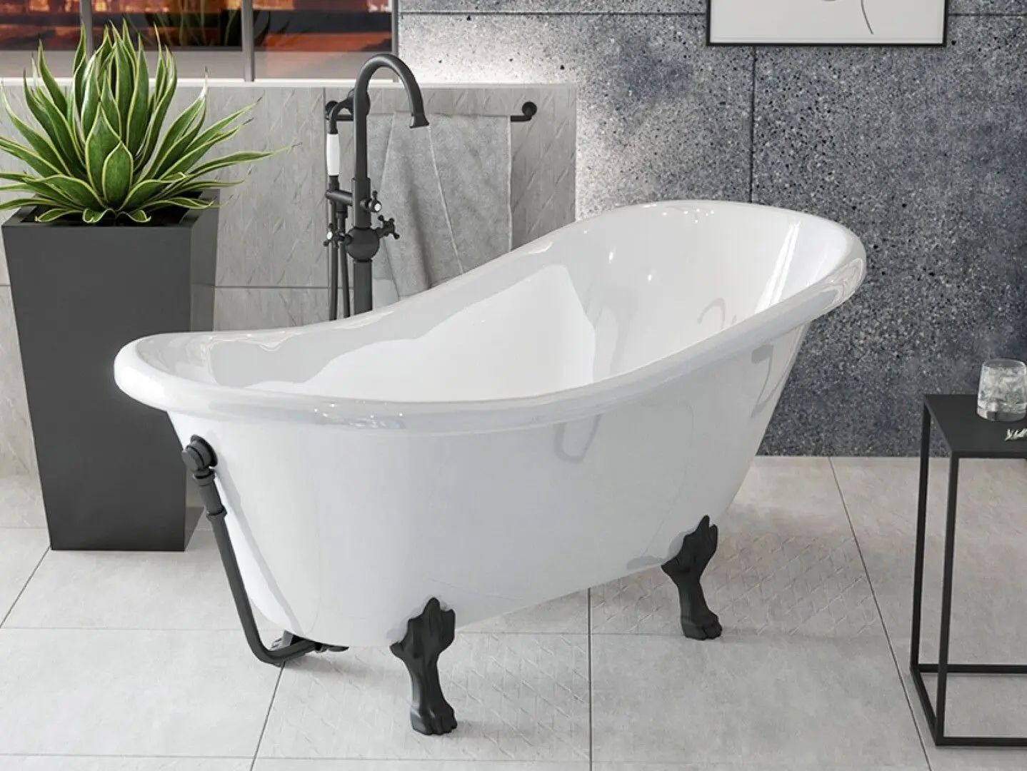 Ванна акриловая Besco Otylia WKO-170W+CZ 170x77 (White) - 3