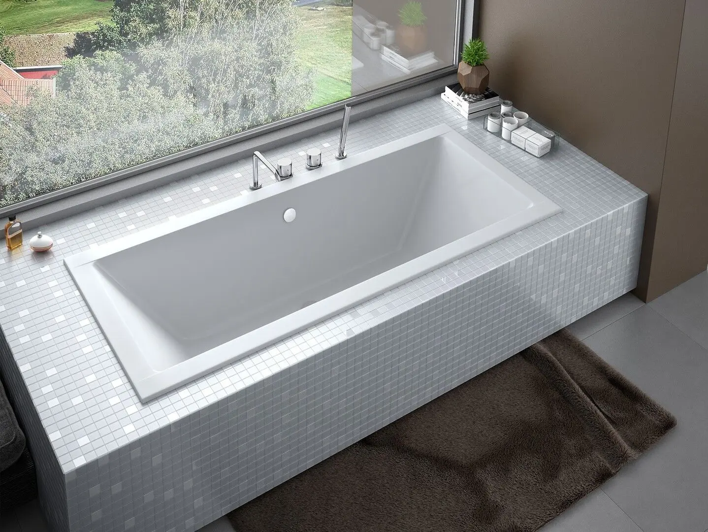 Ванна акриловая Besco Quadro Slim WAQ-180-SL 180x80 (White) - 3