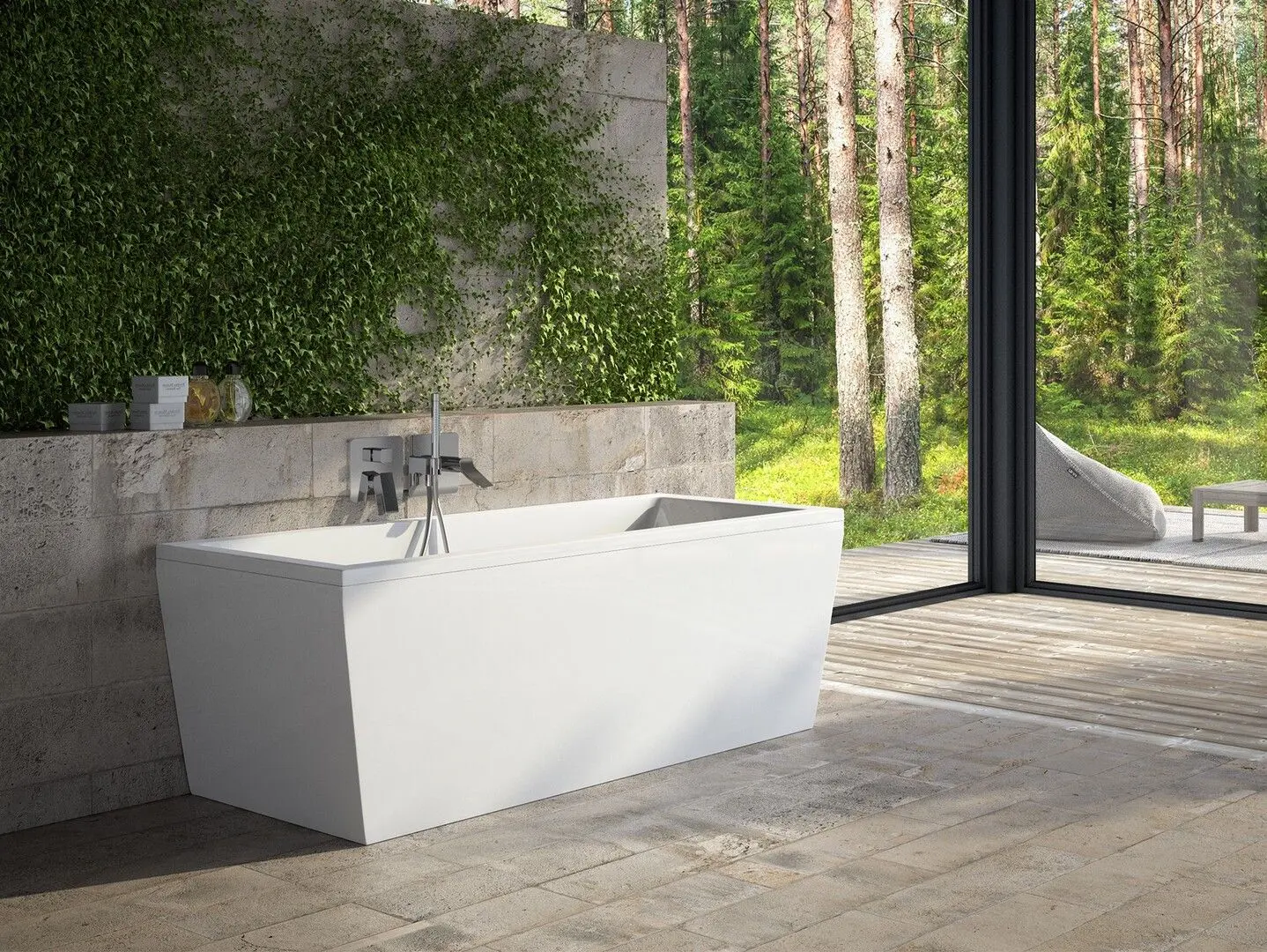 Cada din compozit Besco Vena WKVE-170-WS 170x75 (White) - 4