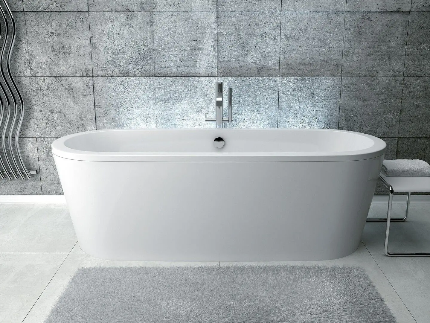 Cada de baie din acril Besco Victoria WKV-185-WO 185x83 (White) - 3