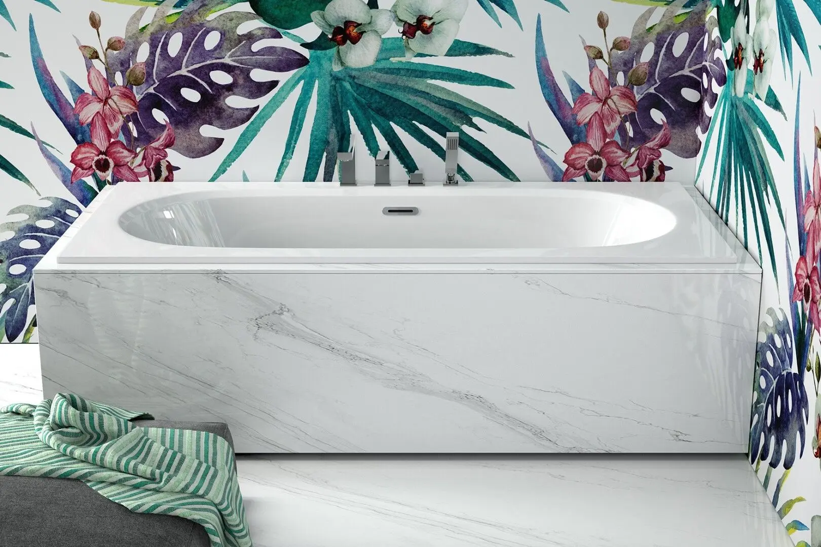 Ванна акриловая Besco Vitae Slim Plus WAV-180-SZ+ 180x80 (White) - 3