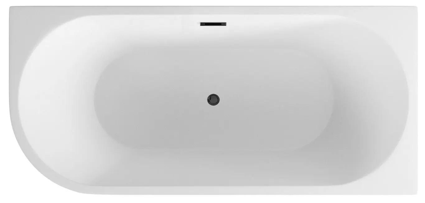 Cada de baie din acril Besco Zoya Glam 150x75 Right (Graphite/White/Black) - 3