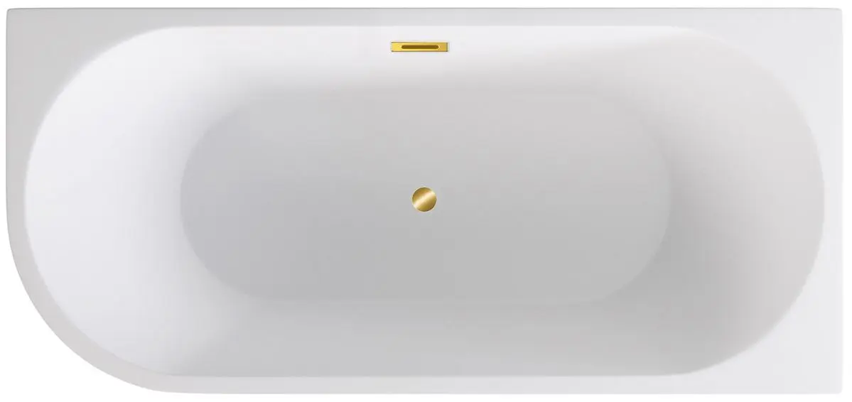 Cada de baie din acril Besco Zoya Glam 150x75 Right (Graphite/White/Gold) - 3