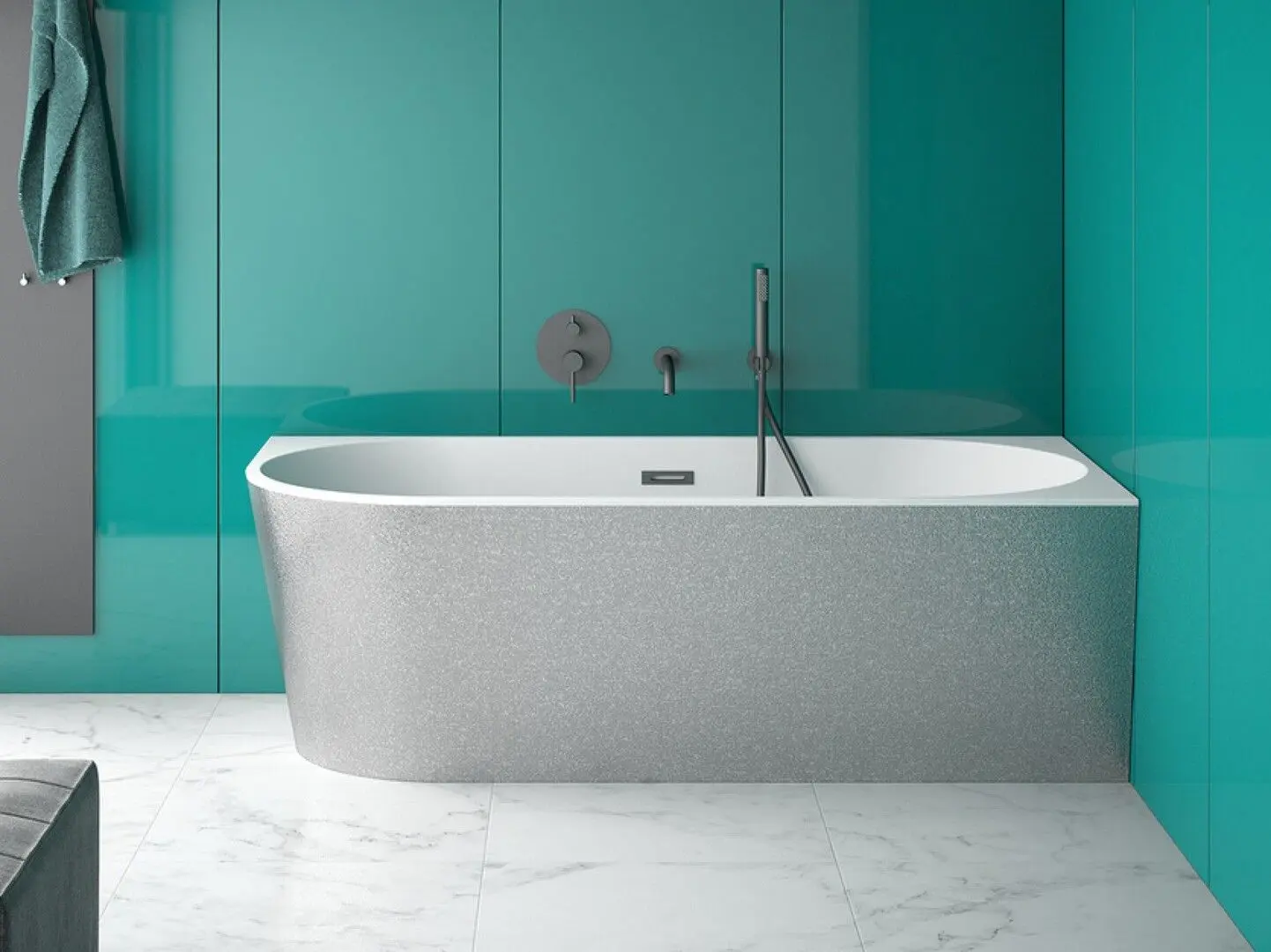 Ванна акриловая Besco Zoya Glam WA-150-ZPSG Right 150x75 (Silver) - 2