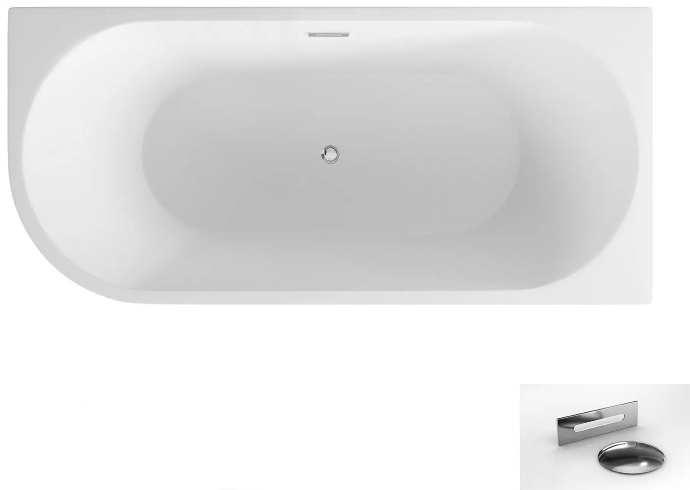 Cada de baie din acril Besco Zoya WAS-150-ZL Left 150x75 (White) - 2