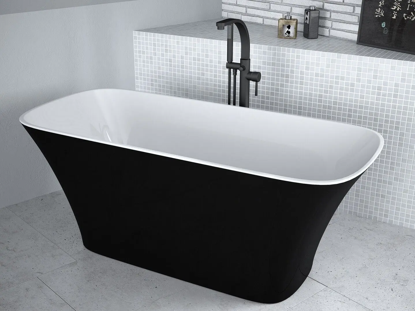 Ванна Besco Assos B&W WMD-160-AWW 160x70 (Black/White) - 4