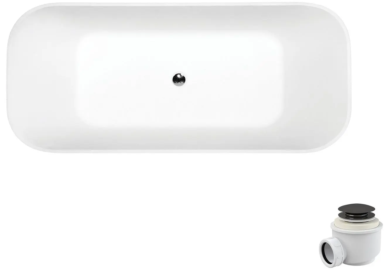 Ванна Besco Assos WMD-160-ABGR 160x70 (Black/White) - 2