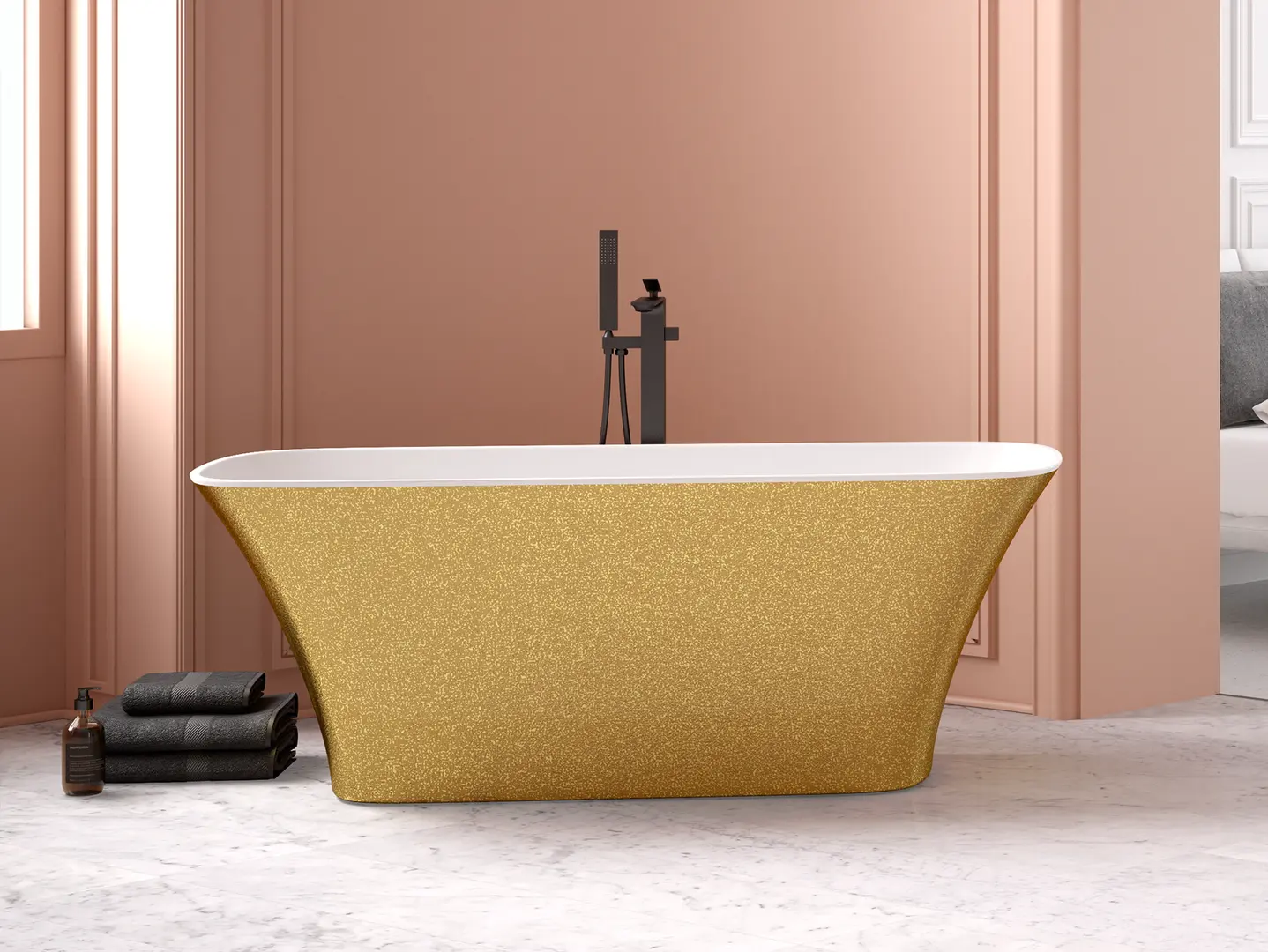 Cada de baie Besco Assos S-Line Glam WMD-160-ALZ 160x70 (Gold) - 4