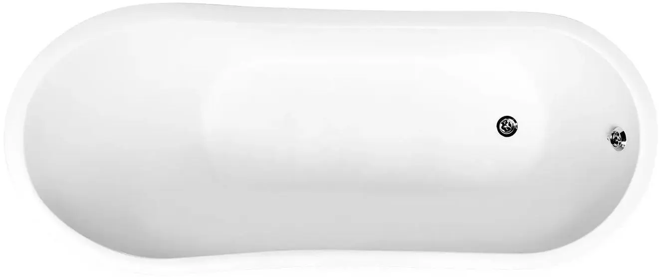Cada de baie Besco Gloria Glam 160x66 (Graphite/White/Chrome) - 2