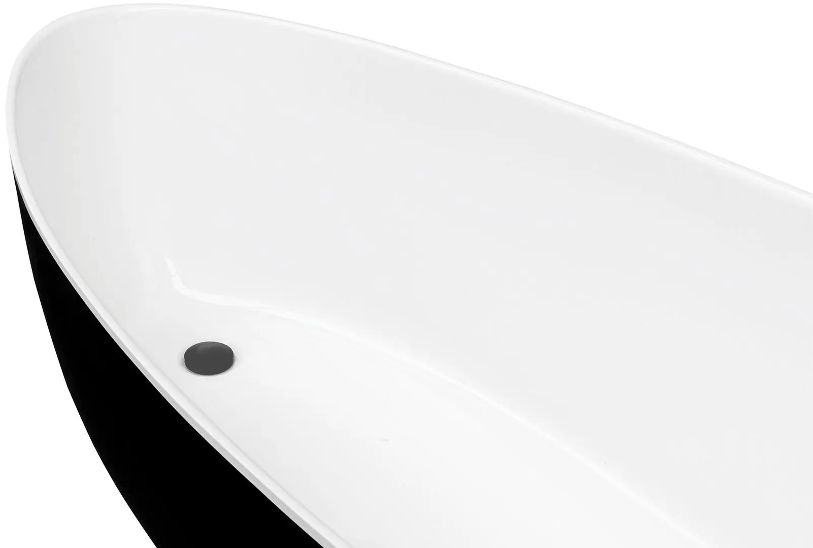 Cada de baie Besco Goya B&W 160x70 (Black/White/Graphite) - 3