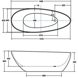 Ванна Besco Goya Black 140x60 XS (Black/Graphite) Thumb