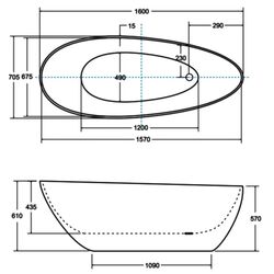 Ванна Besco Goya Black 160x70 (Black/Graphite) Thumb