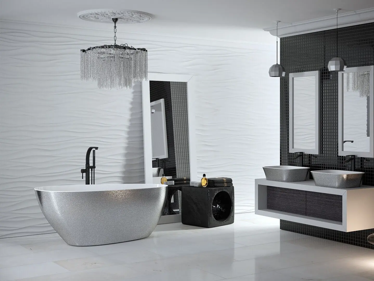 Ванна Besco Goya Glam WMD-160-GS 160x70 (Silver) - 3