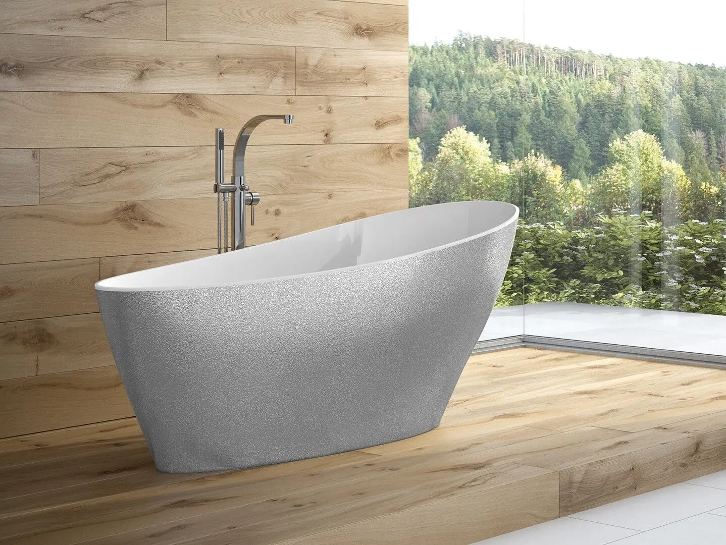 Cada de baie Besco Keya Glam WMD-165-KS 165x70 (Silver) - 3