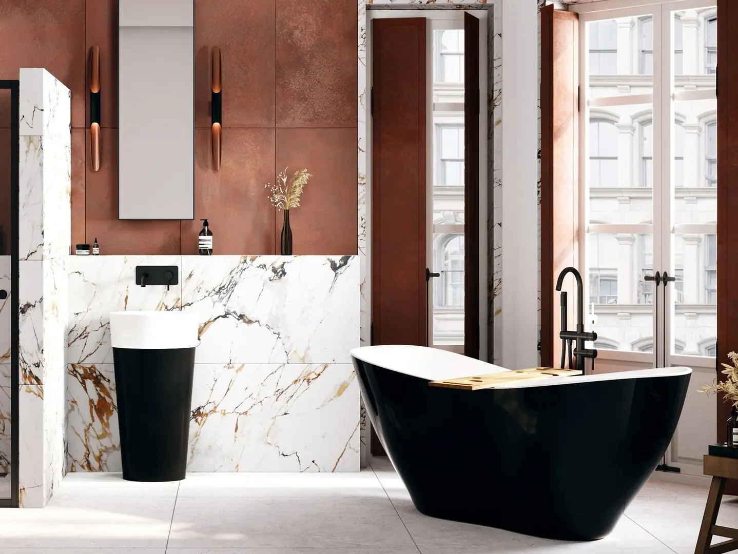 Ванна Besco Viya B&W 160x70 (Black/White/Graphite) - 4