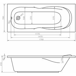 Ванна Bonito Home Zea 1700x700 (White) Thumb