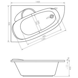 Ванна Bonito Home Blanca 1400x950 (White) Thumb