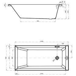 Cada Cersanit Balinea S301-142 150x70 (White) Thumb