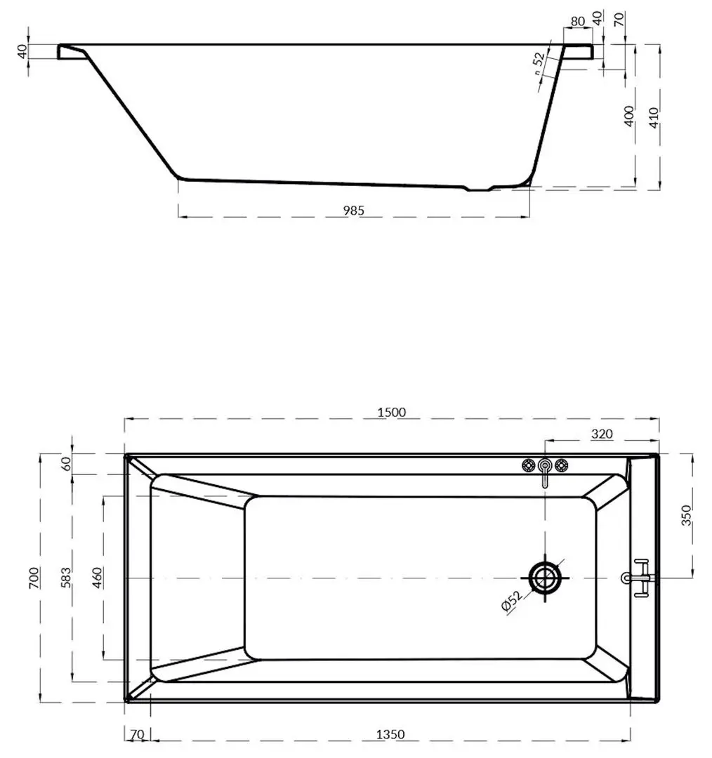 Cada Cersanit Balinea S301-142 150x70 (White)