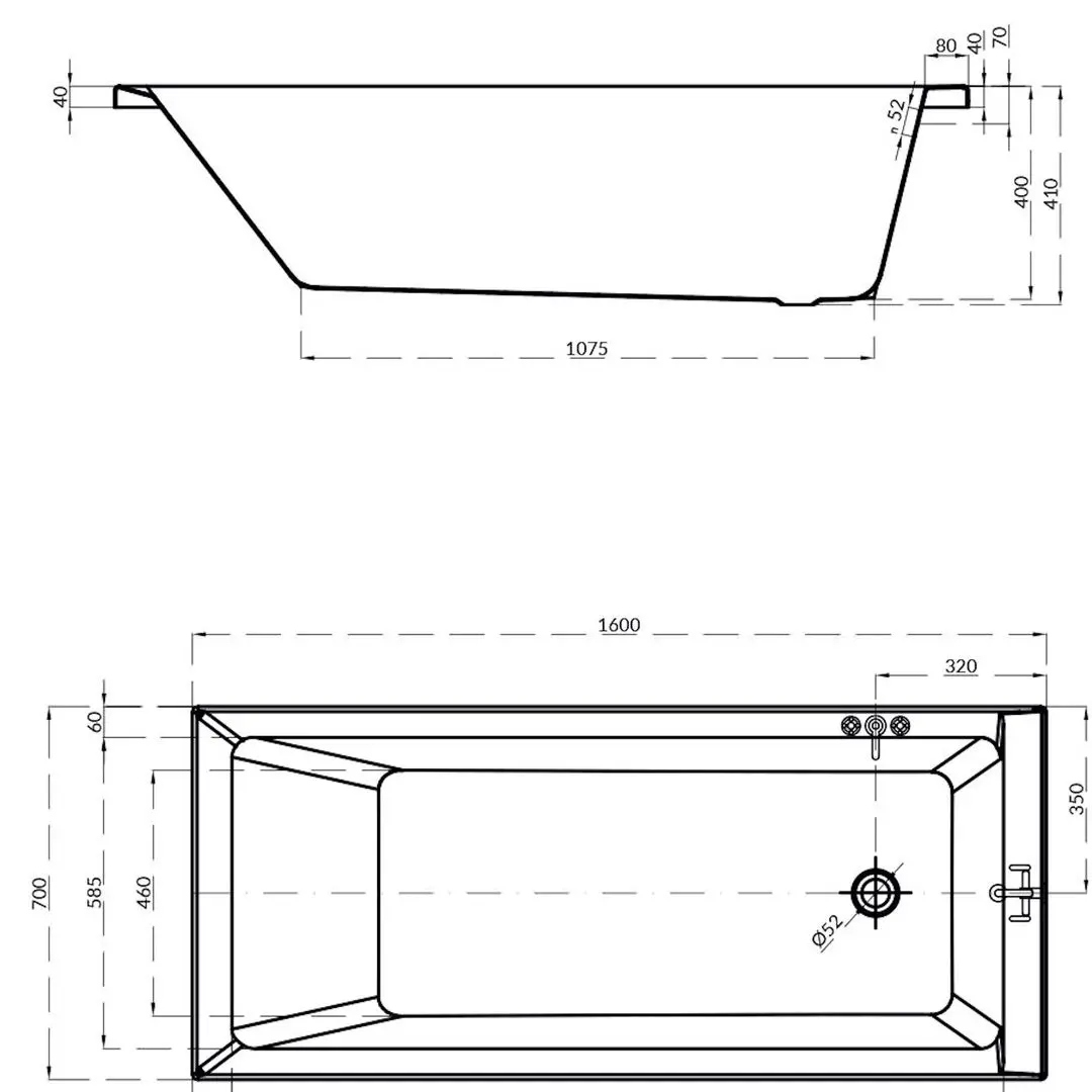 Cada Cersanit Balinea S301-143 160x70 (White)