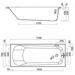 Ванна Cersanit Nao S301-244 170x70 (White) Thumb