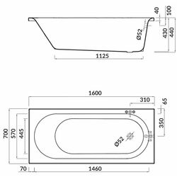 Cada Cersanit Octavia S301-252 160x70 (White) Thumb
