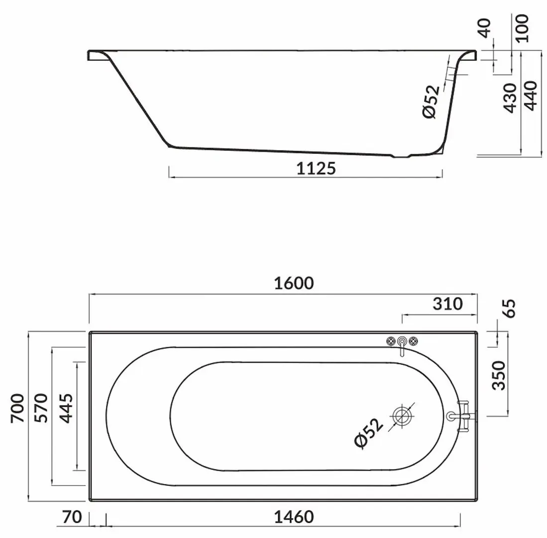 Cada Cersanit Octavia S301-252 160x70 (White)
