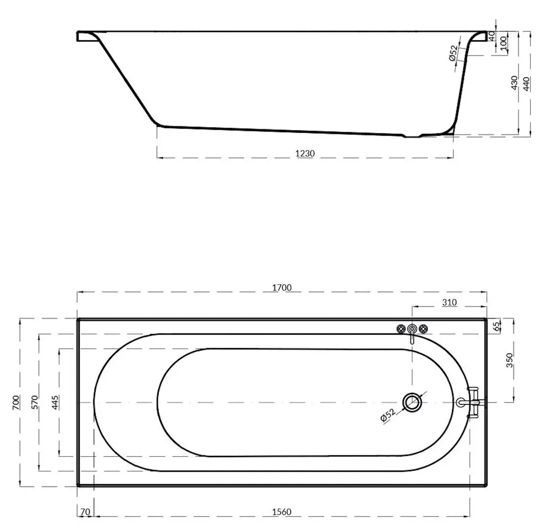 Ванна Cersanit Octavia S301-253 170x70 (White)
