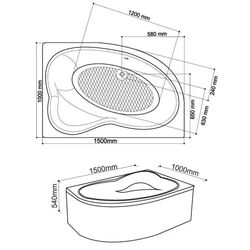 Cada de baie Cristal 101013084 150x100 Left (White) Thumb