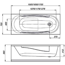 Cada de baie din acril Domani-Spa Standard 170х70 (White) Thumb