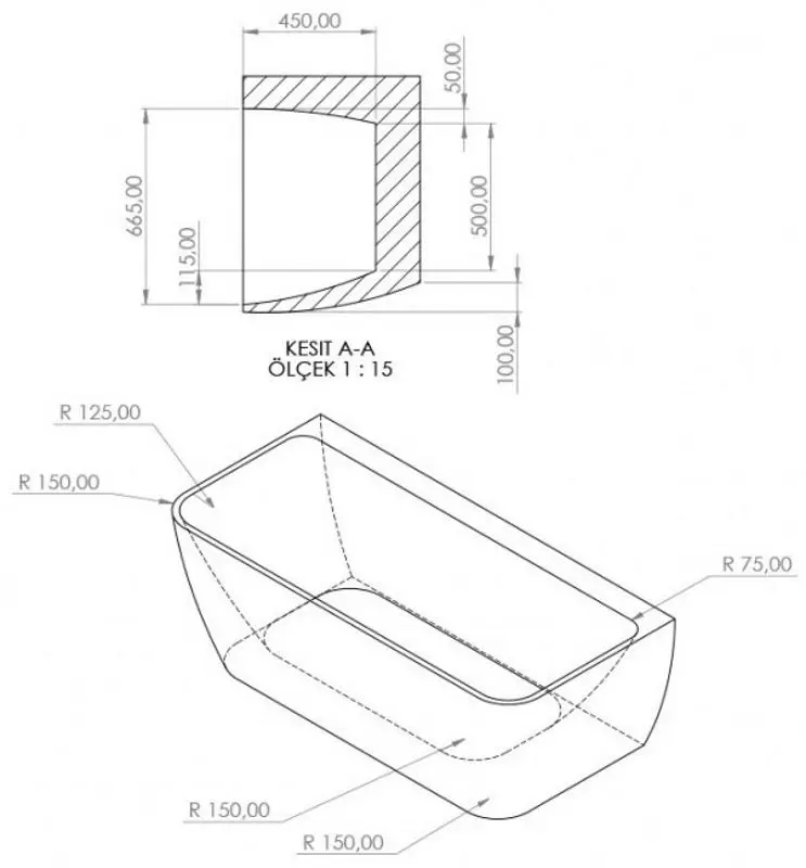 Cada de baie Formina London 170x80 (White)