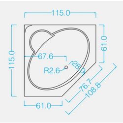 Cada de baie din acril Gravena Dallas 8032c 115x115 (White) Thumb