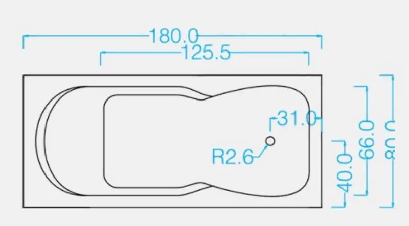 Cada de baie Gravena Hawaii 8034 180x80 (White)