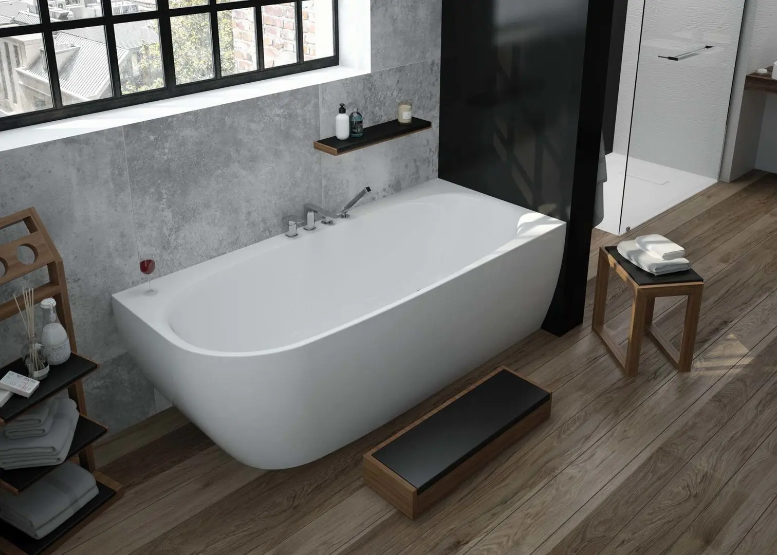 Cada de baie din acril Hoesch iSensi 3891.010 Right (White)