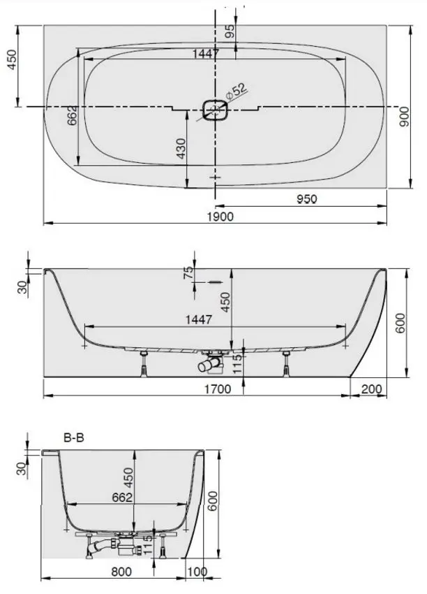 Cada de baie din acril Hoesch iSensi 3891.010 Right (White)
