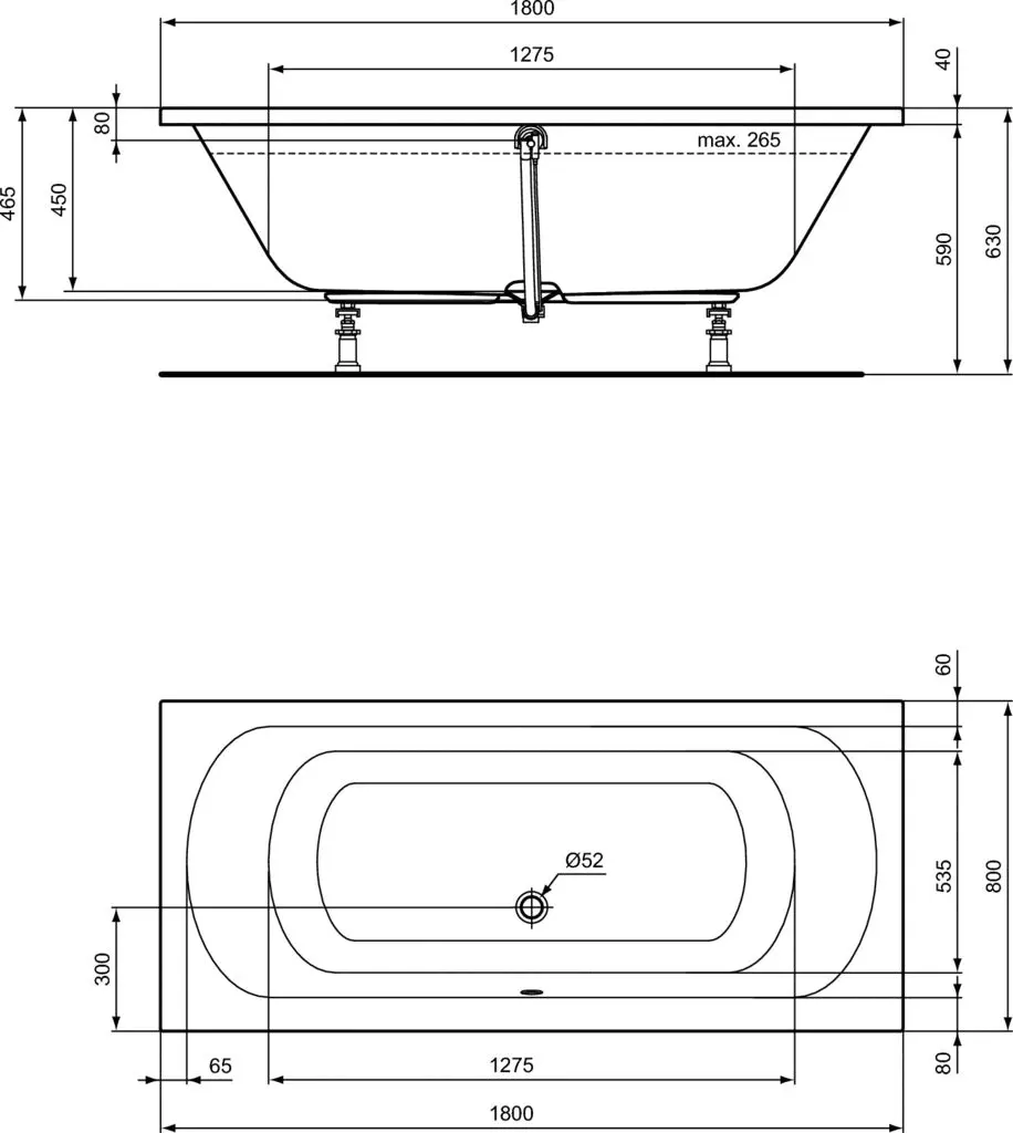 Ванна Ideal Standard Hotline K275001 180x80 (White) - 4