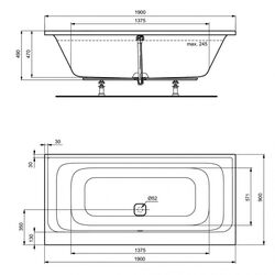 Cada de baie din acril Ideal Standard Tonic II Duo K746501 190x90 (White) Thumb