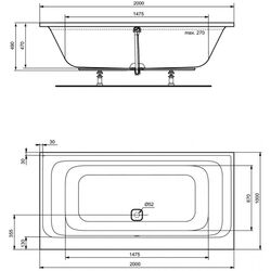 Cada de baie din acril Ideal Standard Tonic II Duo K746601 200x100 (White) Thumb