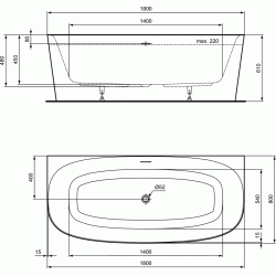 Сada de baie Ideal Standard Dea 180x80 (White) Thumb