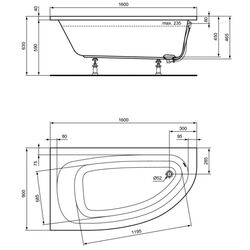 Cada de baie Ideal Standard Hotline K275801 160х90 Left (White) Thumb