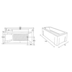 Ванна Kring Roma II 170x75x45 (White) Thumb