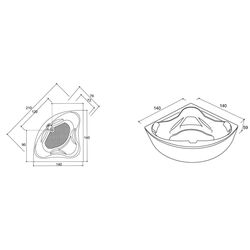 Ванна акриловая Kring Venus 140x140 (White) Thumb