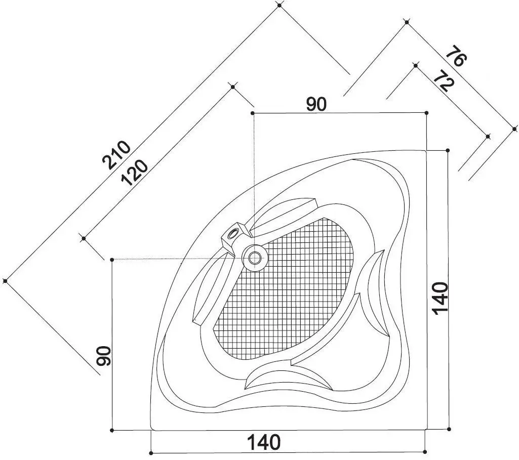 Ванна Kring Venus 140x140 (White)