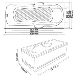 Cada de baie de acril Marlene 170x75 (White) Thumb