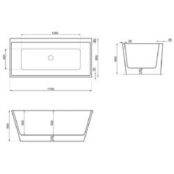 Ванна Polimat Lea 170x80 (White) Thumb