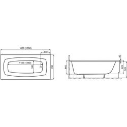 Ванна Polimat Monza 160x70 (White) Thumb