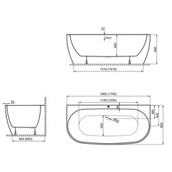 Cada de baie Polimat Risa 160x80 (White) Thumb