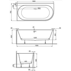 Cada de baie Polimat Sola 160x75 Left (White) Thumb